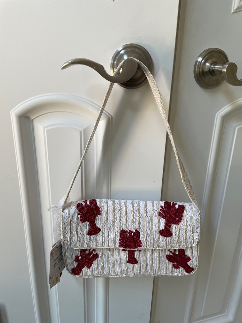 Lobster beaded bag, India handmade, TikTok viral beaded bag